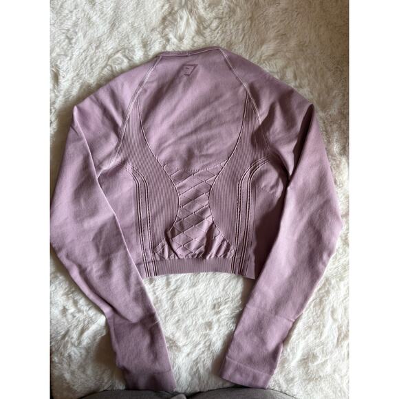 Gymshark Corset Seamless Long Sleeve Top - Warm Lilac Size XS - Picture 3 of 5